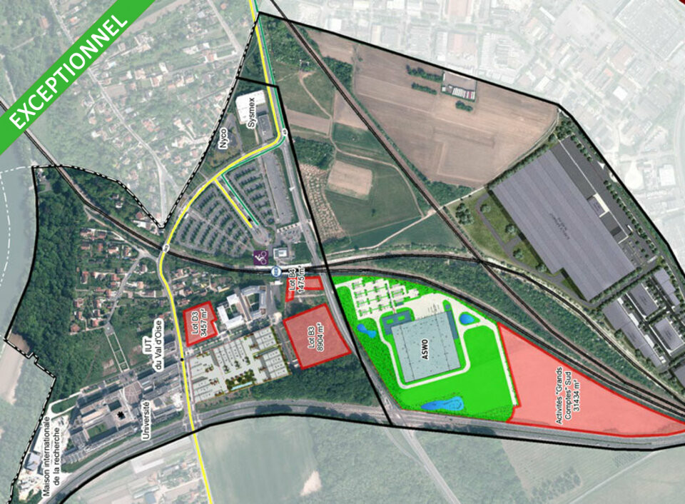 Terrains industriels à vendre au coeur d'une ZAC à Neuville-sur-Oise (95)