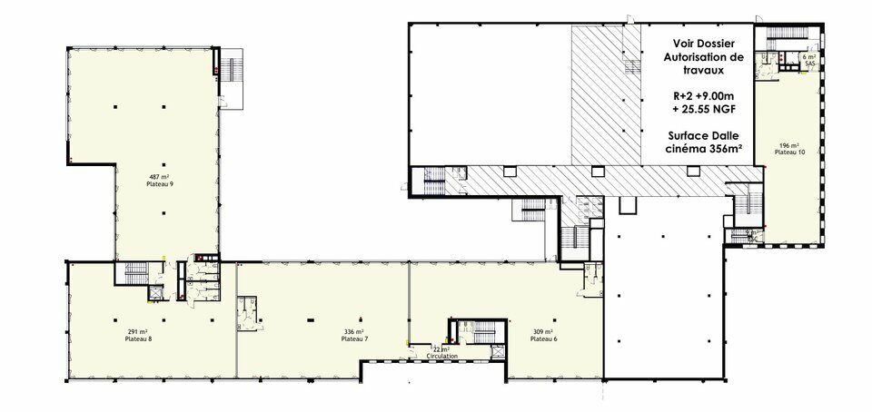 Plateau de bureau de 309m² environ à vendre!