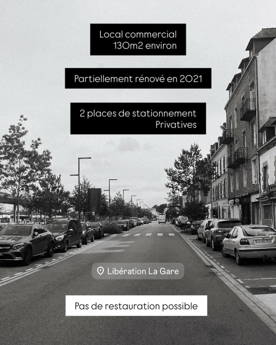 Local commercial de 130 m² - Face GARE