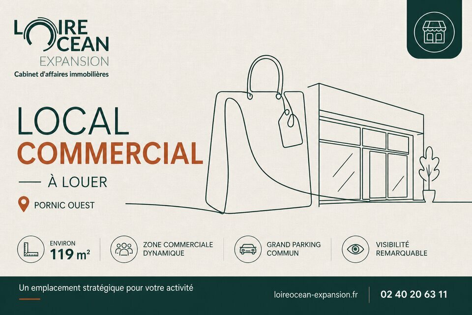 OPPORTUNITE LOCAL COMMERCIAL ZONE COMMERCIALE OUEST DE PORNIC