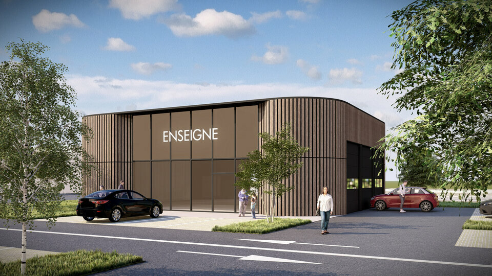À LOUER  Cellules commerciales neuves de 190 à 300 m² avec forte visibilité  ZAC de la Grée, Lion d’Angers